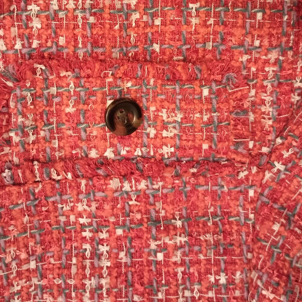 Ann Taylor Size 18 Coral Tweed Lady Jacket Blazer (NWT) - Picture 8 of 16